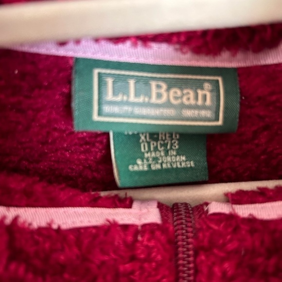 Like New LL Bean Red Teddy Bear Jacket, XL - Picture 5 of 8